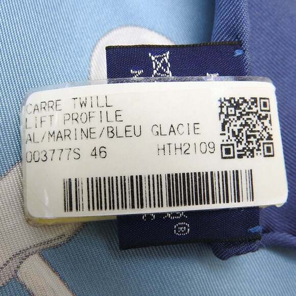 HERMES Blue Silk Scarf - Picture 8 of 11